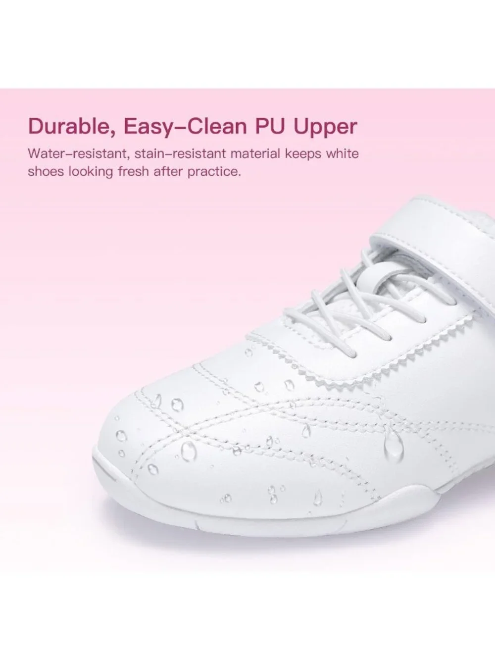 Girls Leather Dance Sneakers - Stylish Cheer Shoes for Performance & Comfort